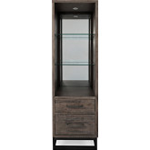 East Hampton Bookcase in Distressed Wood & Metal